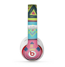 The Vector Sketched Yellow-Teal-Pink Aztec Pattern Skin for the Beats by Dre Studio (2013+ Version) Headphones