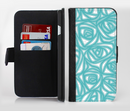 The Vector Subtle Blues Pattern Ink-Fuzed Leather Folding Wallet Credit-Card Case for the Apple iPhone 6/6s, 6/6s Plus, 5/5s and 5c
