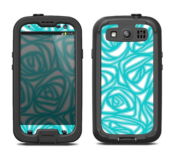 The Vector Subtle Blues Pattern Samsung Galaxy S3 LifeProof Fre Case Skin Set