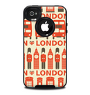 The Vector Tan and Red London Skin for the iPhone 4-4s OtterBox Commuter Case