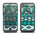 The Vector Teal & Green Aztec Pattern  Apple iPhone 6/6s LifeProof Fre Case Skin Set