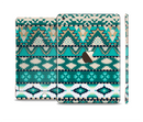 The Vector Teal & Green Aztec Pattern Full Body Skin Set for the Apple iPad Mini 3