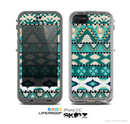 The Vector Teal & Green Aztec Pattern  Skin for the Apple iPhone 5c LifeProof Case