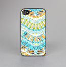 The Vector Teal & Green Snake Aztec Pattern Skin-Sert for the Apple iPhone 4-4s Skin-Sert Case