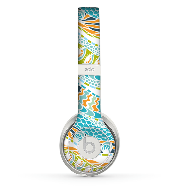 The Vector Teal & Green Snake Aztec Pattern Skin for the Beats by Dre Solo 2 Headphones
