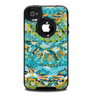 The Vector Teal & Green Snake Aztec Pattern Skin for the iPhone 4-4s OtterBox Commuter Case