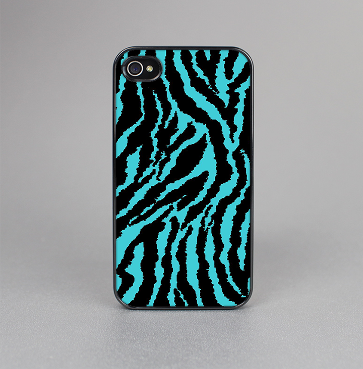 The Vector Teal Zebra Print Skin-Sert for the Apple iPhone 4-4s Skin-Sert Case