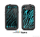 The Vector Teal Zebra Print Skin For The Samsung Galaxy S3 LifeProof Case