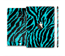 The Vector Teal Zebra Print Full Body Skin Set for the Apple iPad Mini 3