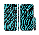 The Vector Teal Zebra Print Sectioned Skin Series for the Apple iPhone 6s Plus