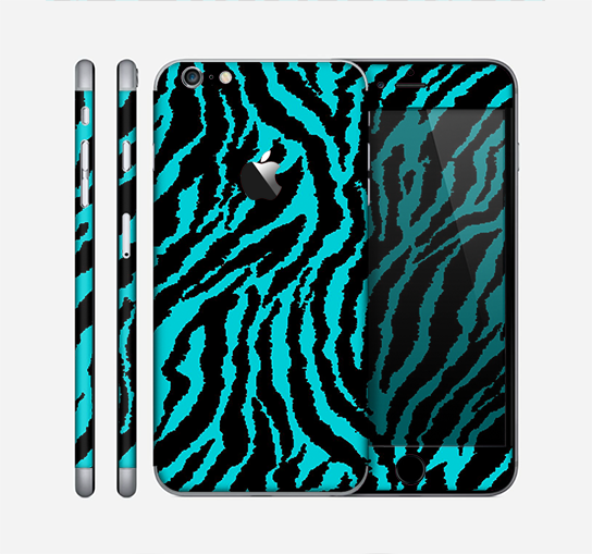 The Vector Teal Zebra Print Skin for the Apple iPhone 6 Plus