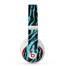 The Vector Teal Zebra Print Skin for the Beats by Dre Studio (2013+ Version) Headphones