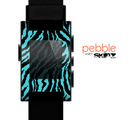 The Vector Teal Zebra Print Skin for the Pebble SmartWatch