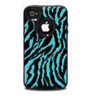 The Vector Teal Zebra Print Skin for the iPhone 4-4s OtterBox Commuter Case