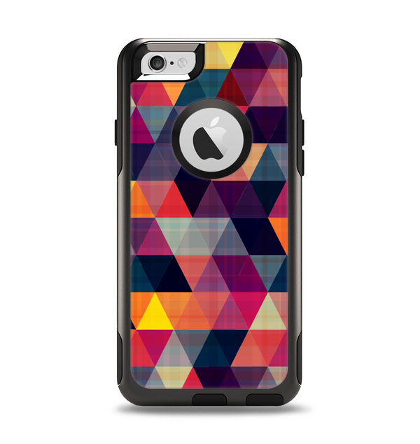 The Vector Triangular Coral & Purple Pattern Apple iPhone 6 Otterbox Commuter Case Skin Set