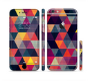 The Vector Triangular Coral & Purple Pattern Sectioned Skin Series for the Apple iPhone 6s Plus
