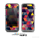 The Vector Triangular Coral & Purple Pattern Skin for the Apple iPhone 5c LifeProof Case
