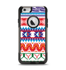 The Vector White-Blue-Red Aztec Pattern Apple iPhone 6 Otterbox Commuter Case Skin Set