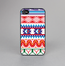 The Vector White-Blue-Red Aztec Pattern Skin-Sert for the Apple iPhone 4-4s Skin-Sert Case