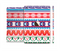 The Vector White-Blue-Red Aztec Pattern Full Body Skin Set for the Apple iPad Mini 3