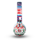 The Vector White-Blue-Red Aztec Pattern Skin for the Beats by Dre Mixr Headphones