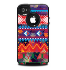 The Vector White-Blue-Red Aztec Pattern Skin for the iPhone 4-4s OtterBox Commuter Case