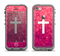 The Vector White Cross over Unfocused Pink Glimmer Apple iPhone 5c LifeProof Fre Case Skin Set