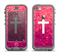 The Vector White Cross over Unfocused Pink Glimmer Apple iPhone 5c LifeProof Nuud Case Skin Set