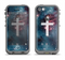 The Vector White Cross v2 over Bright Pink Nebula Space Apple iPhone 5c LifeProof Fre Case Skin Set