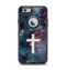 The Vector White Cross v2 over Bright Pink Nebula Space Apple iPhone 6 Otterbox Defender Case Skin Set