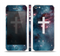 The Vector White Cross v2 over Bright Pink Nebula Space Skin Set for the Apple iPhone 5