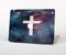 The Vector White Cross v2 over Bright Pink Nebula Space Skin Set for the Apple MacBook Pro 15" with Retina Display