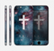 The Vector White Cross v2 over Bright Pink Nebula Space Skin for the Apple iPhone 6 Plus