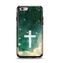 The Vector White Cross v2 over Cloudy Abstract Green Nebula Apple iPhone 6 Otterbox Symmetry Case Skin Set
