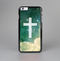 The Vector White Cross v2 over Cloudy Abstract Green Nebula Skin-Sert for the Apple iPhone 6 Skin-Sert Case