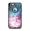 The Vector White Cross v2 over Colorful Neon Space Nebula Apple iPhone 6 Otterbox Defender Case Skin Set