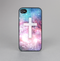 The Vector White Cross v2 over Colorful Neon Space Nebula Skin-Sert for the Apple iPhone 4-4s Skin-Sert Case