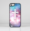 The Vector White Cross v2 over Colorful Neon Space Nebula Skin-Sert for the Apple iPhone 5-5s Skin-Sert Case