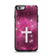 The Vector White Cross v2 over Glowing Pink Nebula Apple iPhone 6 Otterbox Symmetry Case Skin Set