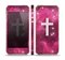 The Vector White Cross v2 over Glowing Pink Nebula Skin Set for the Apple iPhone 5s