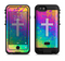 The Vector White Cross v2 over Neon Color Fushion V2 Apple iPhone 6/6s LifeProof Fre POWER Case Skin Set