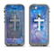 The Vector White Cross v2 over Purple Nebula Apple iPhone 5c LifeProof Fre Case Skin Set