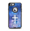 The Vector White Cross v2 over Purple Nebula Apple iPhone 6 Otterbox Defender Case Skin Set