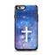 The Vector White Cross v2 over Purple Nebula Apple iPhone 6 Otterbox Symmetry Case Skin Set