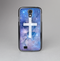 The Vector White Cross v2 over Purple Nebula Skin-Sert Case for the Samsung Galaxy S4