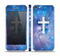 The Vector White Cross v2 over Purple Nebula Skin Set for the Apple iPhone 5