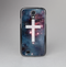 The Vector White Cross v2 over Red Nebula Skin-Sert Case for the Samsung Galaxy S4