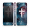 The Vector White Cross v2 over Red Nebula Skin Set for the Apple iPhone 5