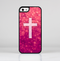 The Vector White Cross v2 over Unfocused Pink Glimmer Skin-Sert for the Apple iPhone 5-5s Skin-Sert Case