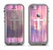 The Vector White Cross v2 over Vibrant Fading Purple Fabric Streaks Apple iPhone 5c LifeProof Fre Case Skin Set